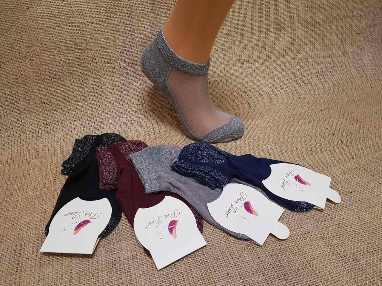 

Женские носки короткие с капроном к-672 PIER LONE 35-40 ассорти k-672 с капроном и люрексом