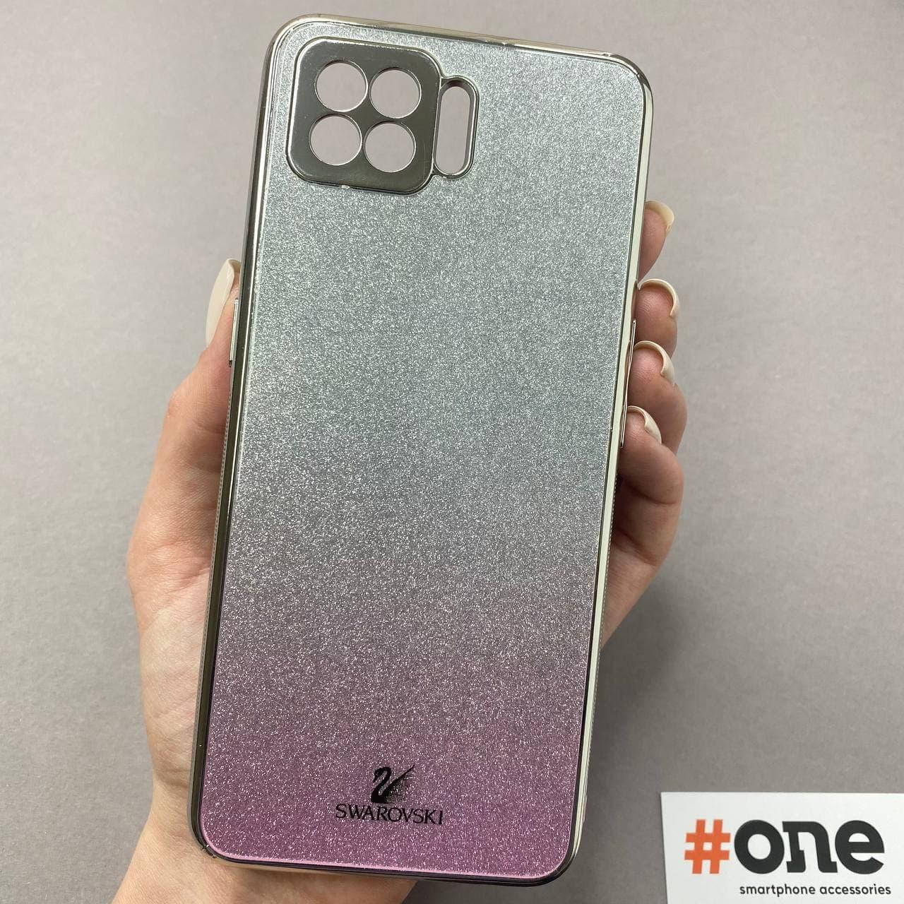 

Чехол для Oppo A73 SWAROVSKI стеклянный с блестками чехол на телефон оппо а73 розовый