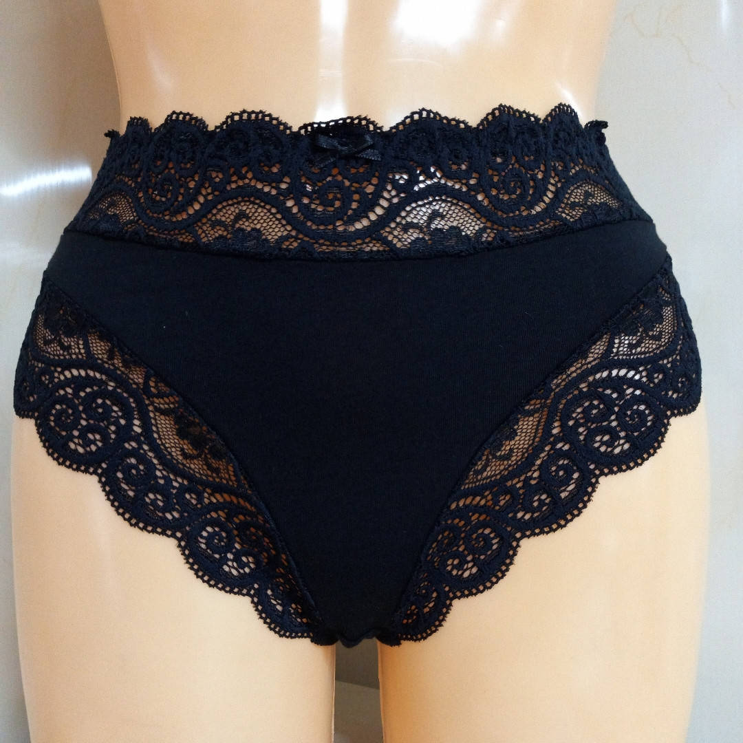 

Женские трусики хлопковые Калина 6622/iveta Черный 4XL