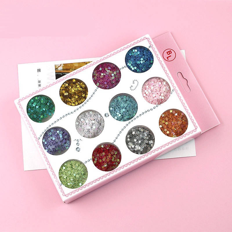 

Набор декоративных блесток в баночках, 12 штук №7