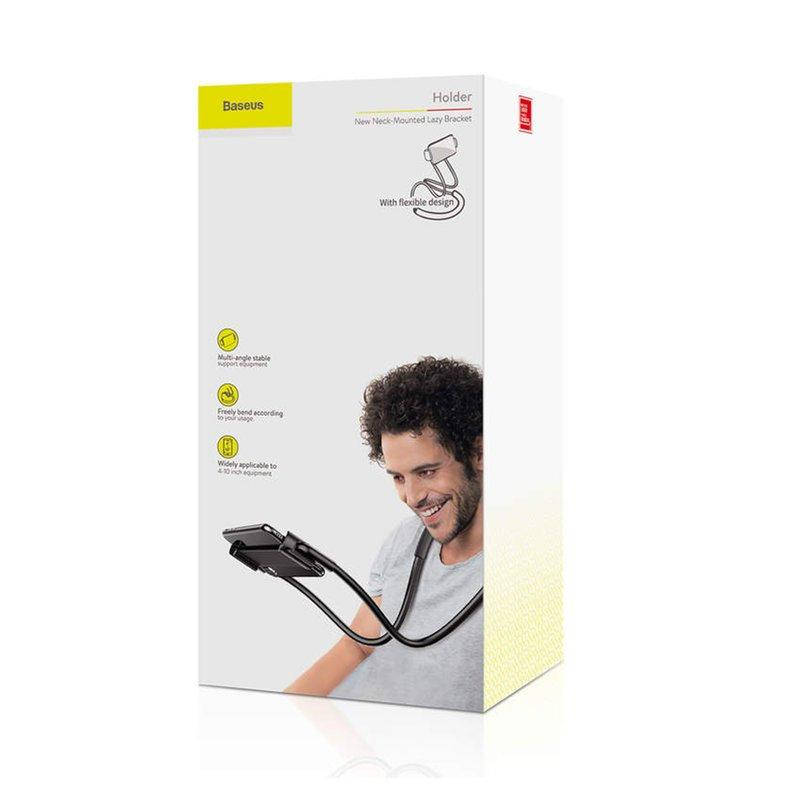 

Тримач Baseus Neck-Mounted Lazy Bracket, чорний, на шию, #SUJG-ALR01, Черный