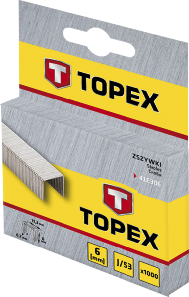 

Скобы тип J 8мм 1000шт. TOPEX 41E308