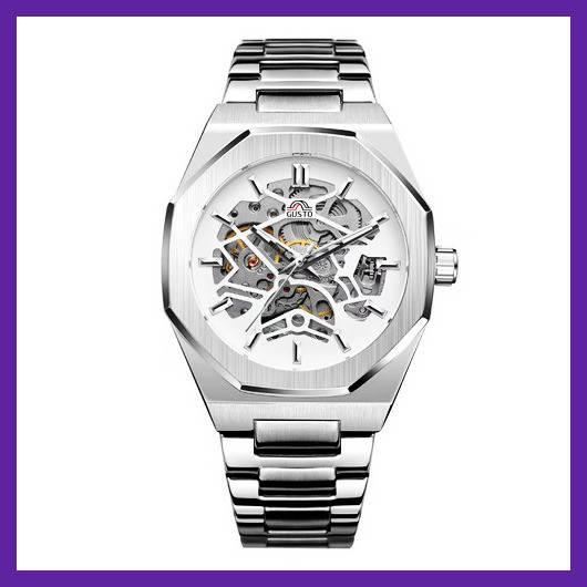 

Мужские наручные часы GUSTO SKELETON SILVER-WHITE Серебристый Механика с автоподзаводом Gusto