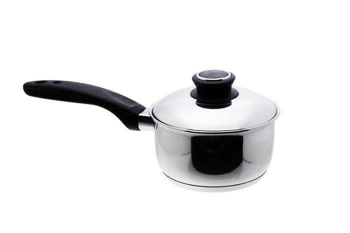 

Ковшик нержавеющий круглый с двойным дном и металлической крышкой V 700 мл Ø 140 мм (шт), Черный