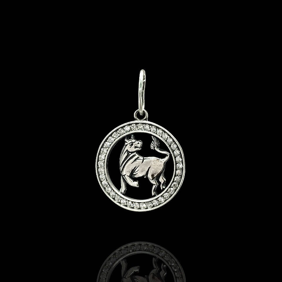 

Серебряная подвеска, знак зодиака, Телец