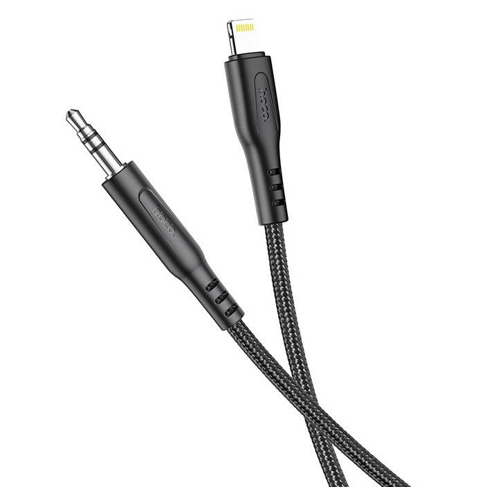 

Аудіокабель 3.5 мм HOCO Lightning to AUX Digital audio conversion cable UPA18 100см Чорний, Черный