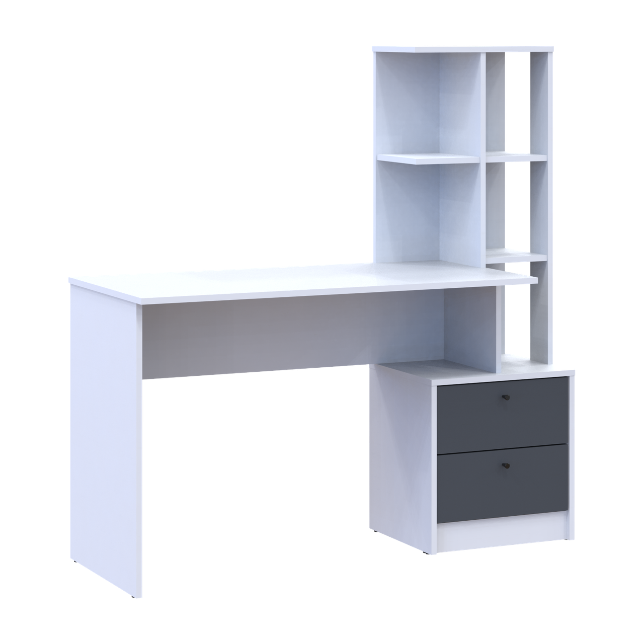 Офісний стіл Doros Т7 Білий/Графіт 136х55х138 (41516058) 5