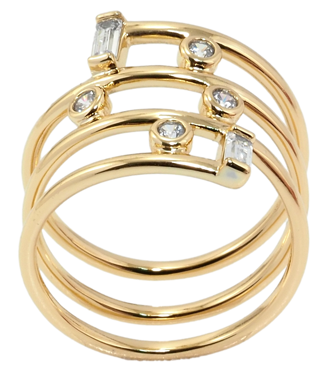 

Кольцо ХР Позолота 18K "Пружинка с вставками циркония" р.18.5