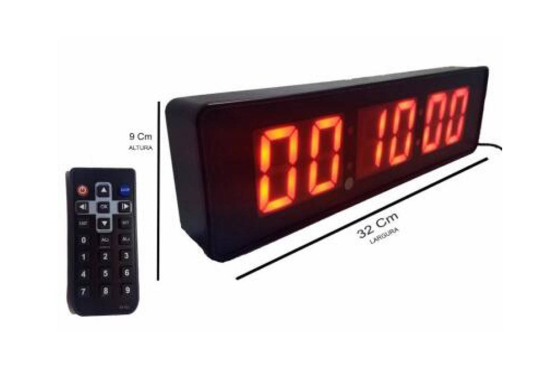 

Cекундомер, таймер обратного отсчета 6 значные цифры, с пультом ДУ размер 32х9 см