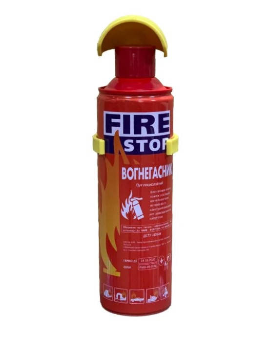 

Огнетушитель углекислотный автомобильный 1л + крепеж FIRE STOP