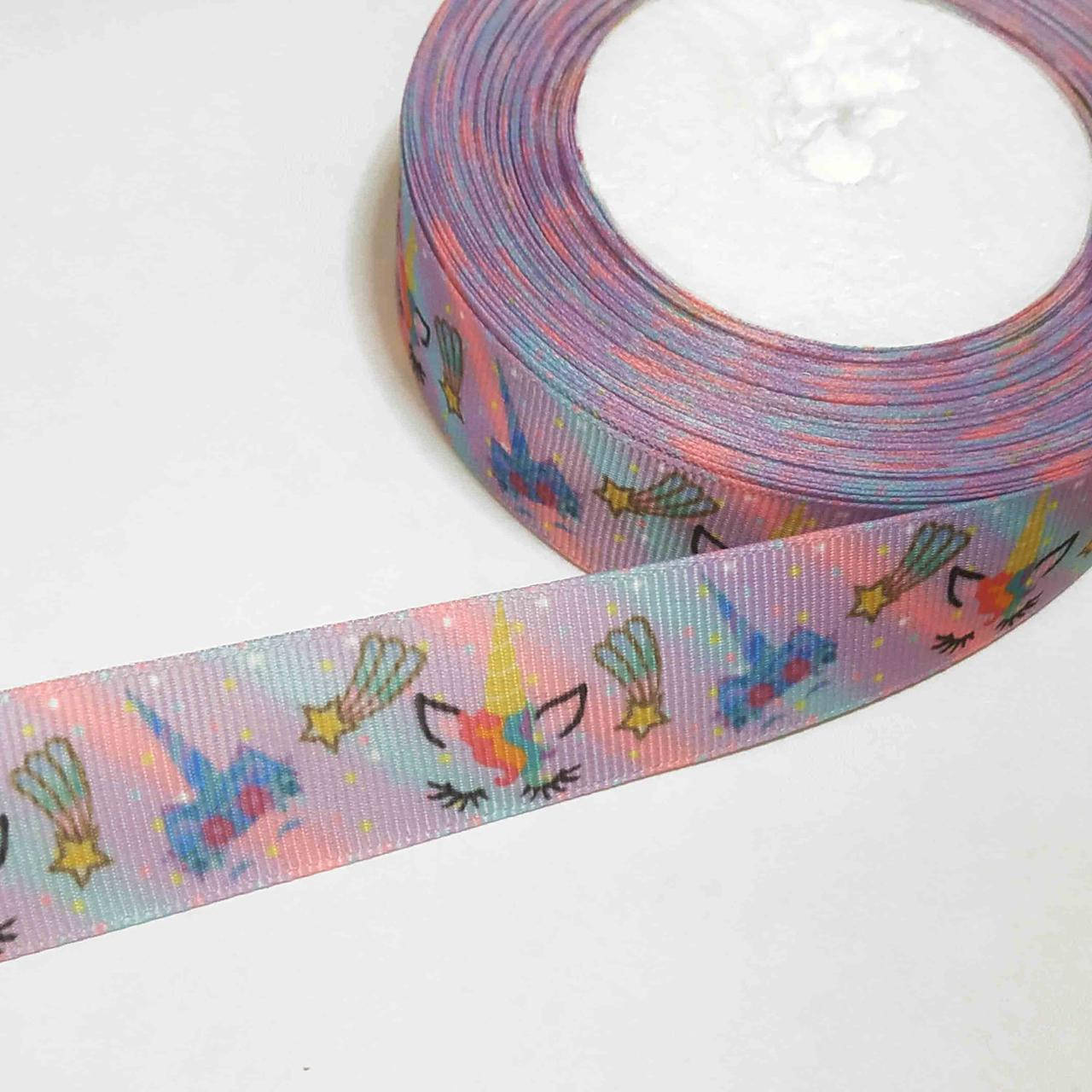 

Лента репс 2,5 см Единороги