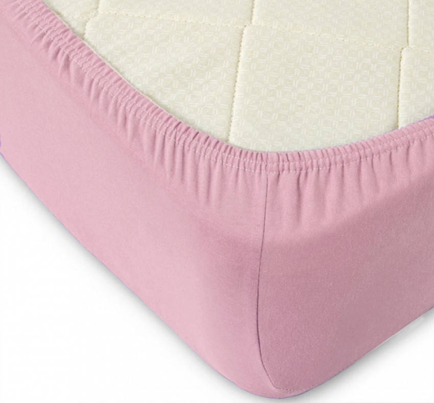 

Простынь на резинке трикотажная ТМ TAG 160х200х30см № 1906, Розовый