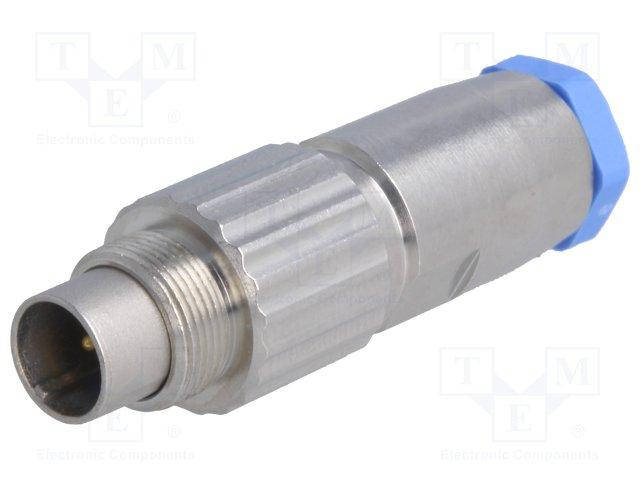 

T01-0550-P05 Разъем: M9; вилка; "папа"; Покрытие: позолота; Uном: 60В; IP65; PIN: 5