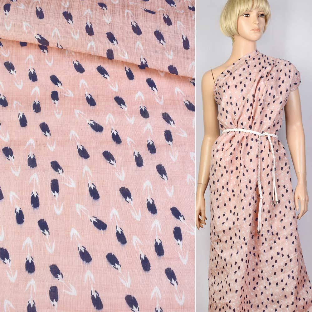 

Лен розовый в сине-белый тюльпан ш.143 (12621.001)