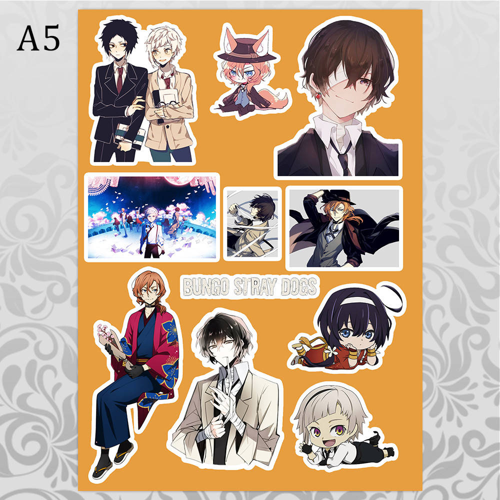 

Стикеры Аниме Bungou Stray Dogs без порезки 05, Разные цвета