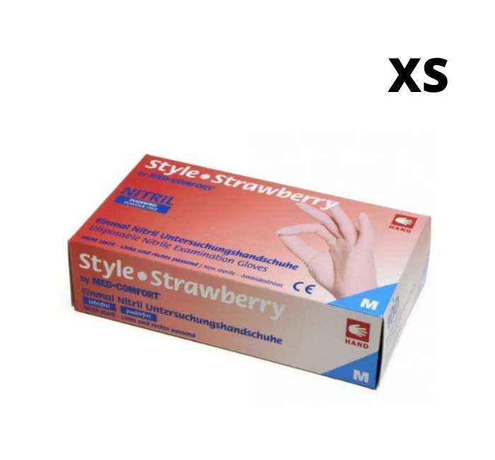 

Перчатки нитриловые , Style strawberry 100шт\уп клубника текстурированные, Розовый