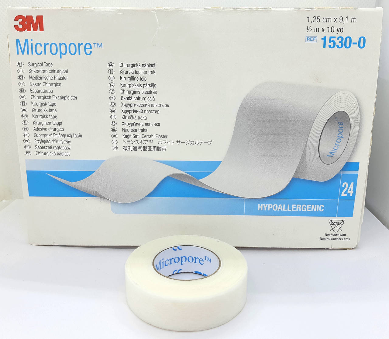 

Пластырь 3М МИКРОПОР 1,25см*9,1м, белый (1530-0)