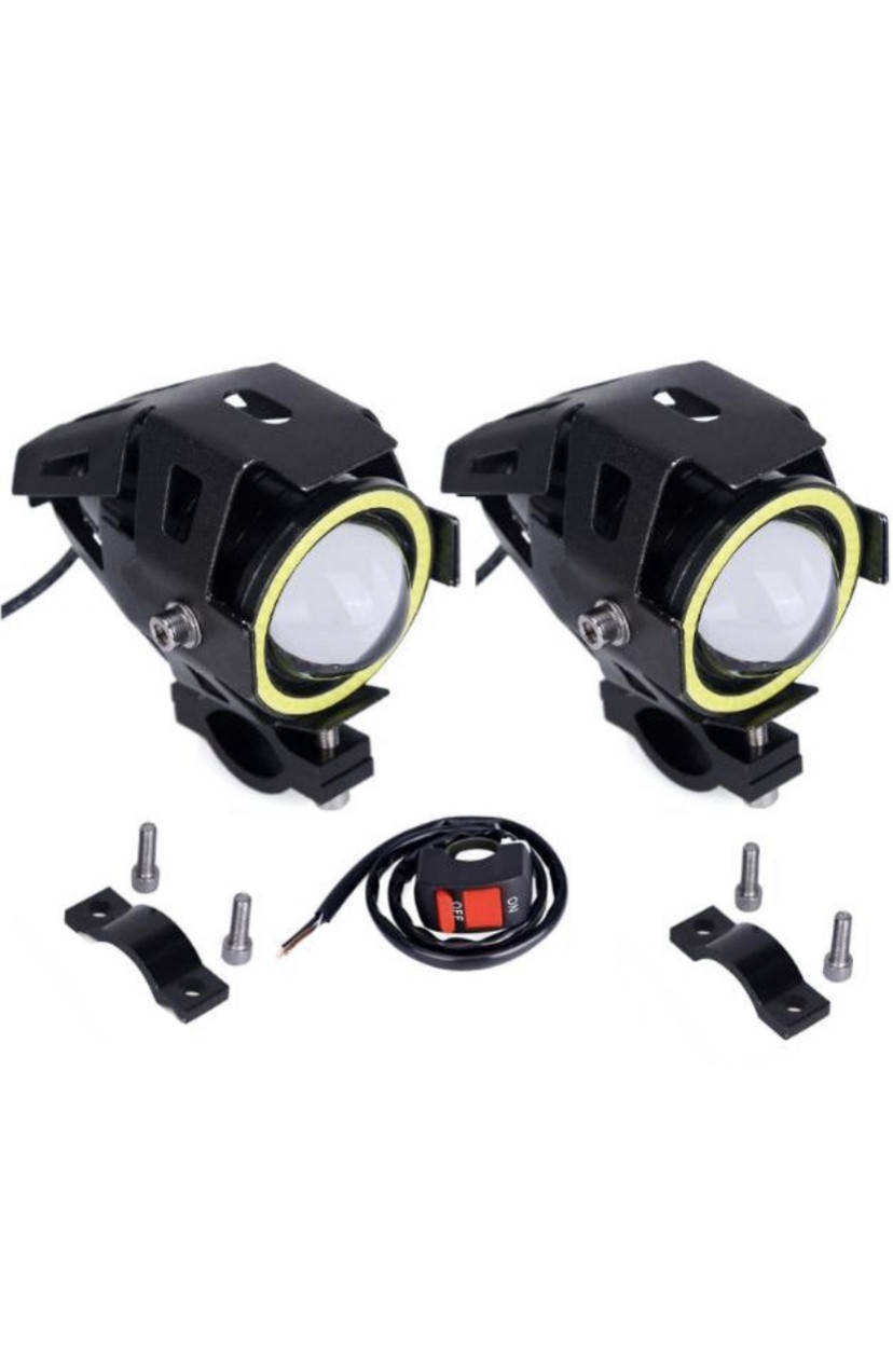 

U7 compact мото led фары фары для мотоцикла лед ДХО фара с креплением, Черный