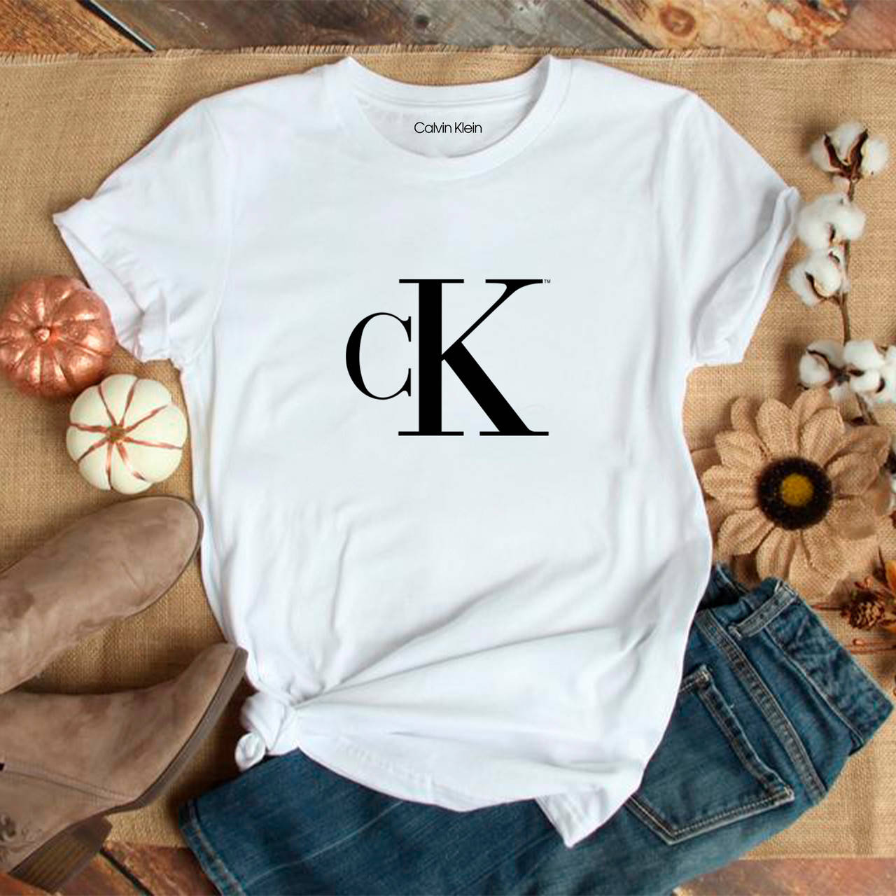 

Женская футболка CK белая CK, Белый