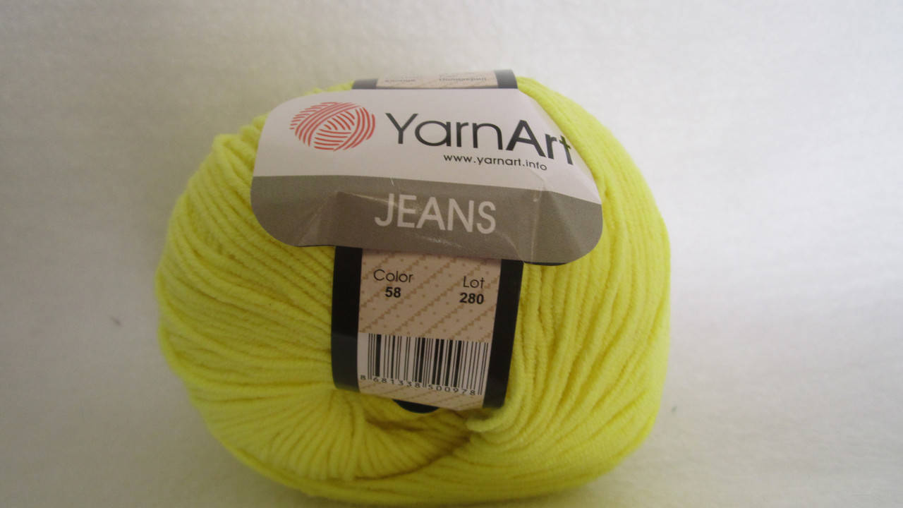 

Пряжа YarnArt Jeans , цвет - ярко-желтый.