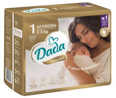 

Подгузники памперсы для детей дада Dada extra care 1 (23шт) 2-5 кг
