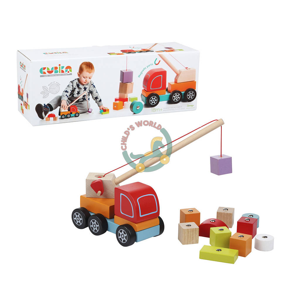 

Деревянная игрушка – Машинка "Авто-кран" от "ТМ Cubika"