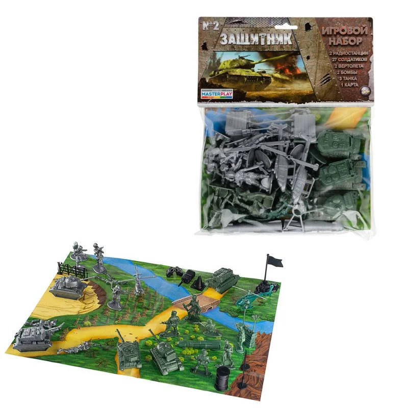 

Детский набор солдатиков "Защитник" №2 1-043, 27 солдатиков в наборе