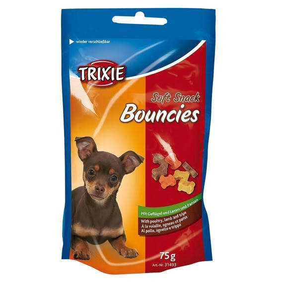 

Косточки для малых пород и щенков Trixie Bouncies (ягнёнок птица желудок) 75 гр