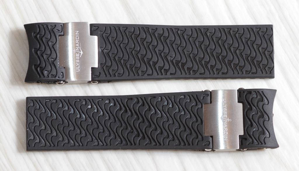 

Ремешок Силиконовый для часов Ulysse Nardin с металлом (серебро) 22 мм. Черный