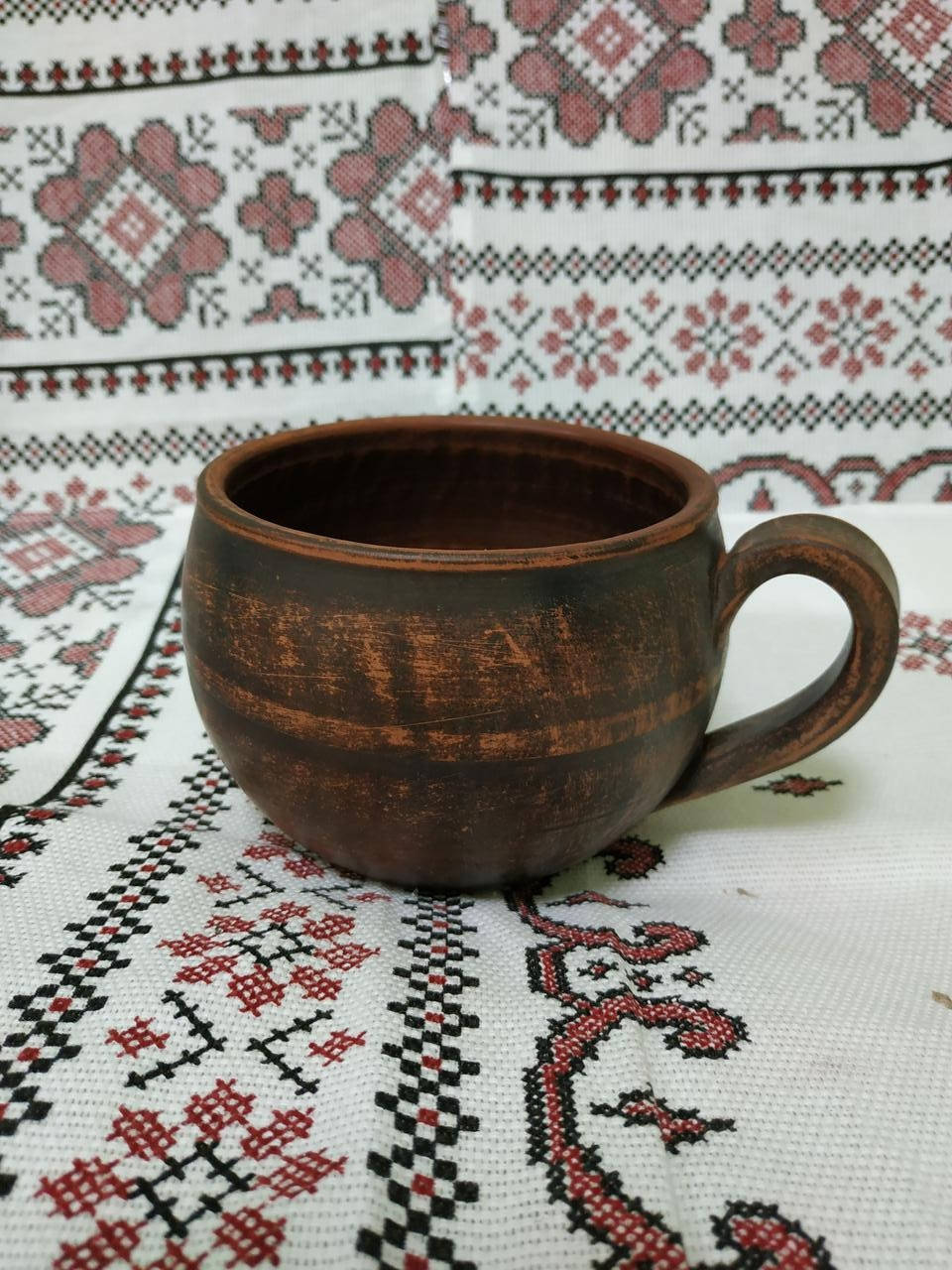 

Глиняна чашка. Кружка 350мл, Коричневый