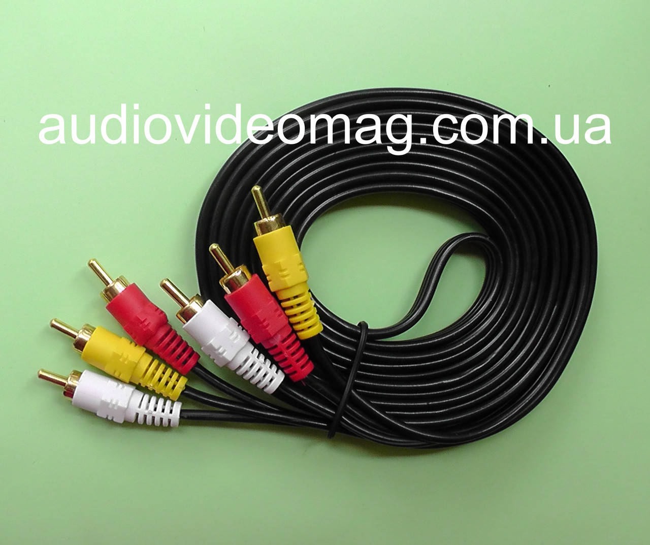 

Кабель 3 RCA на 3 RCA (тюльпан), длина 3 метра, Черный