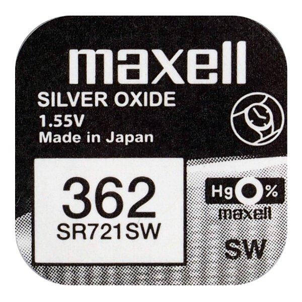 

Батарейка серебрянно-цинковая Maxell 362 SR721SW (G11,AG11,LR58), 1.55V