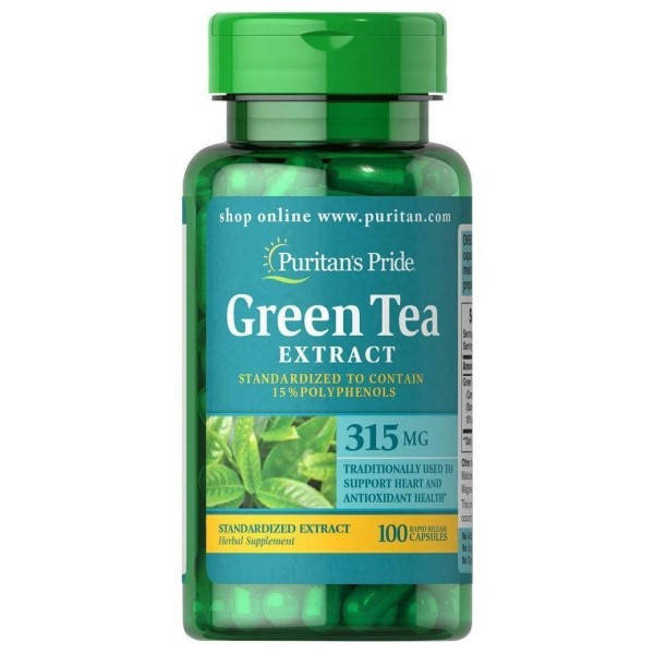 

Green Tea 315 мг Puritan Pride 100 капсул