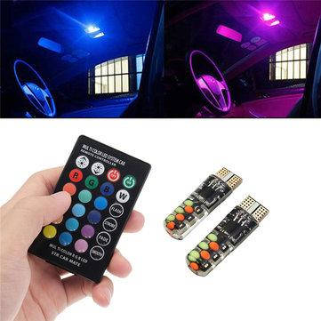 

Лампы габаритов RGB LED T10 W5W + пульт