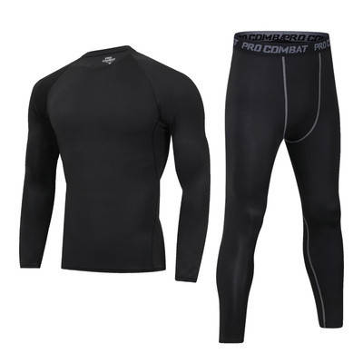 

Компрессионный комплект Total Black 2 в 1 рашгард, леггинсы!, Черный