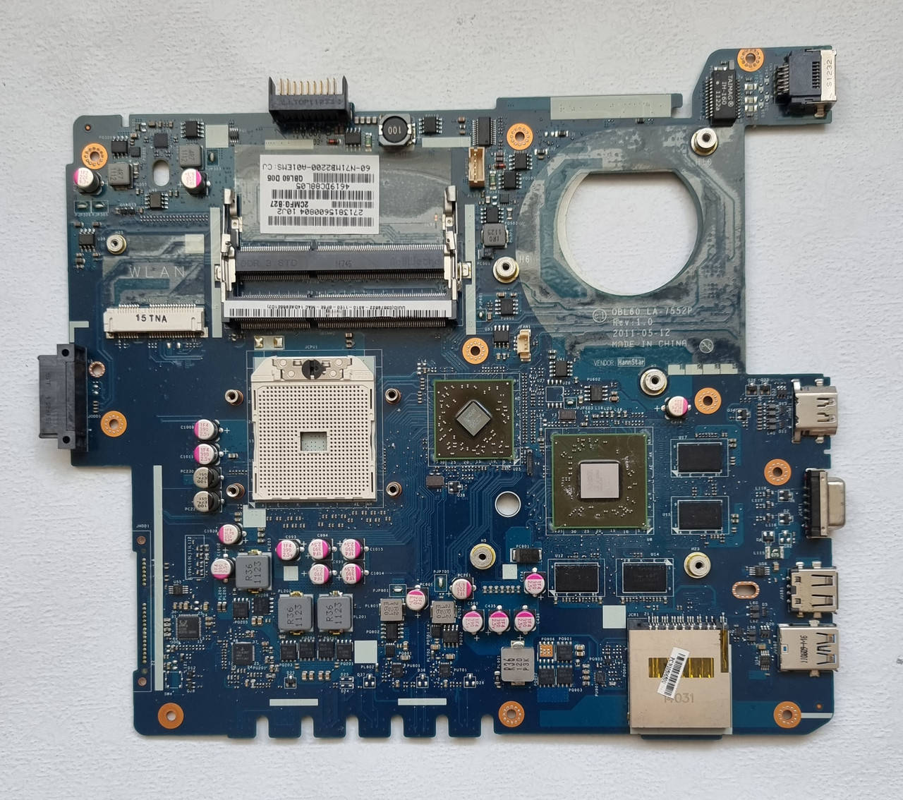 

Материнська плата (дефект) "Asus K53TA, X53T, X53B, K53B, A53T" / QBL60 LA-7552P Rev:1.0