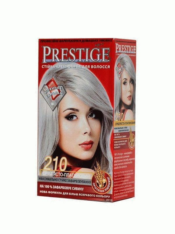 

Стойкая крем краска для волос Prestige 210 Серебристо платиновый, Престиж 115 мл