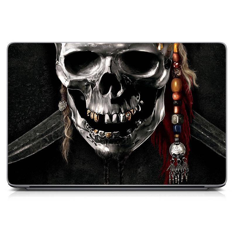 

Универсальная виниловая наклейка на ноутбук 15.6"-13.3" Pirate skull Матовая 380х250 мм, Черный