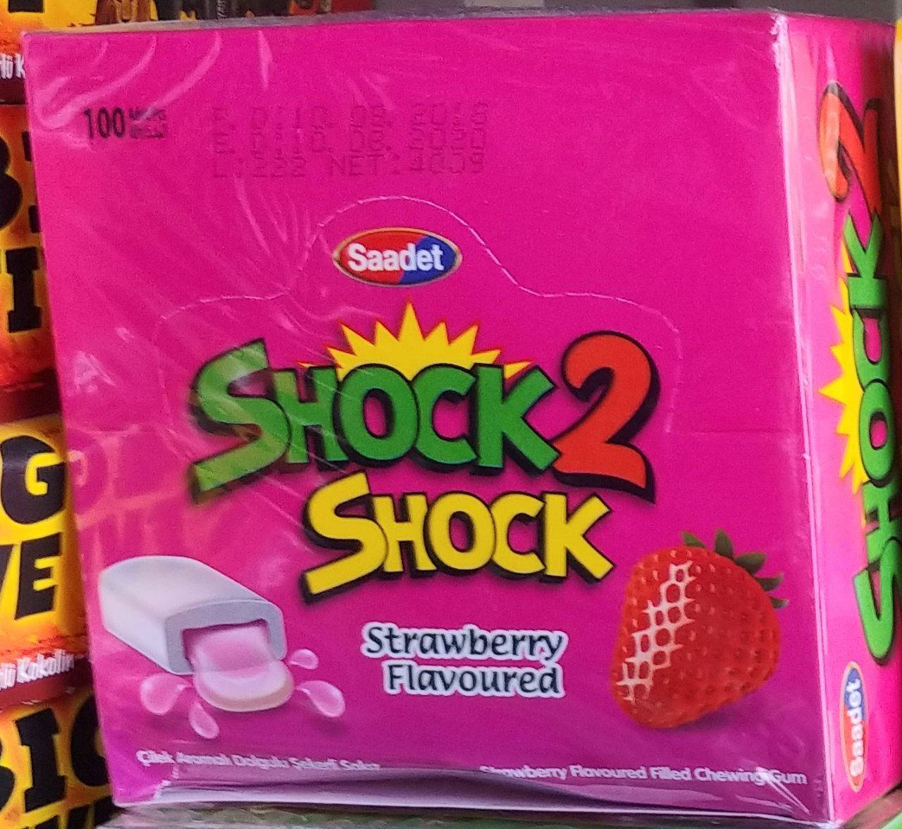

Жевательная резинка с жидким центром со вкусом клубники Shock2Shock 100 шт Турция
