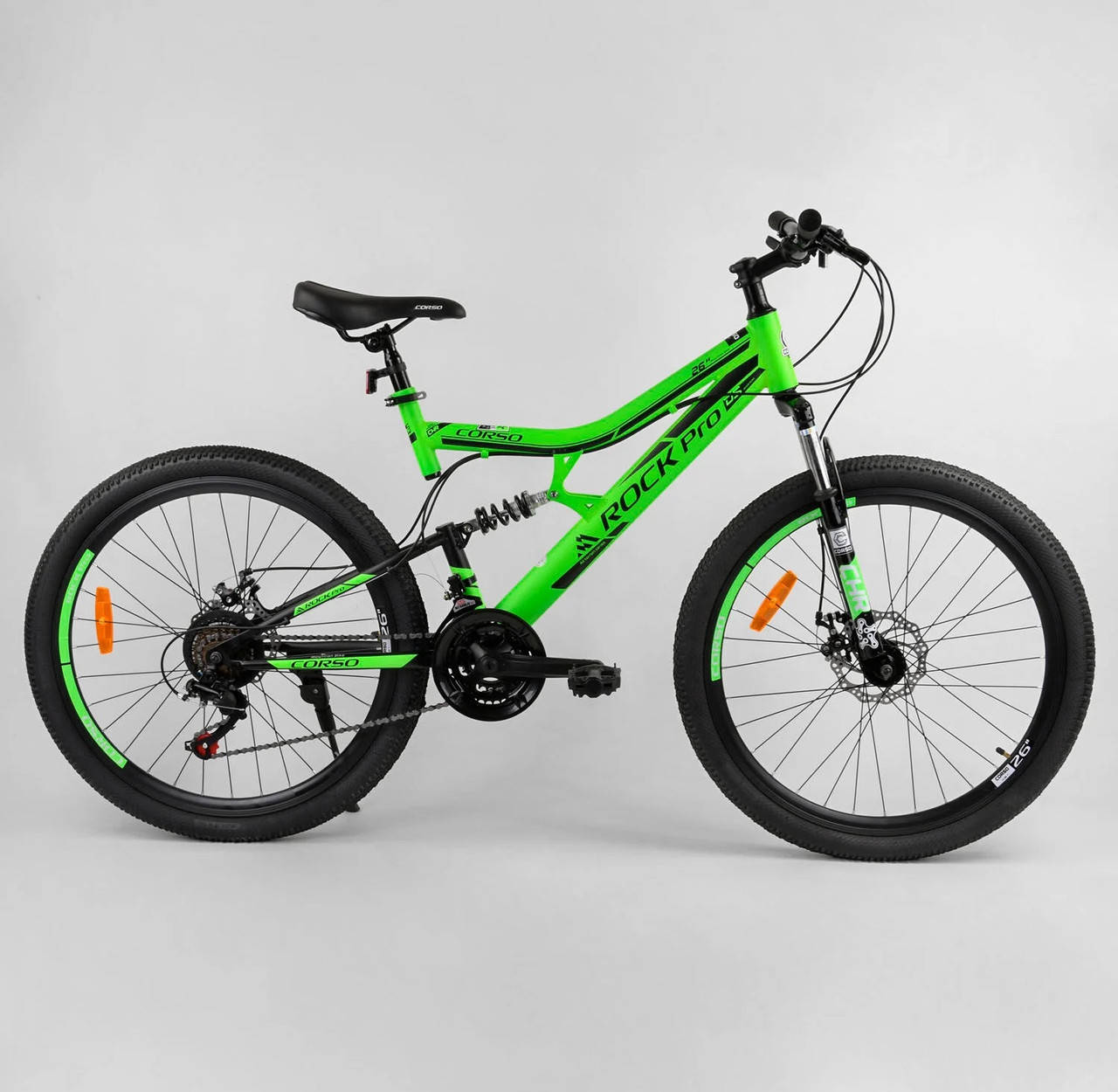 

Велосипед Спортивный CORSO «Rock-Pro» 26" дюймов 36102 зеленый 03561, Зелёный