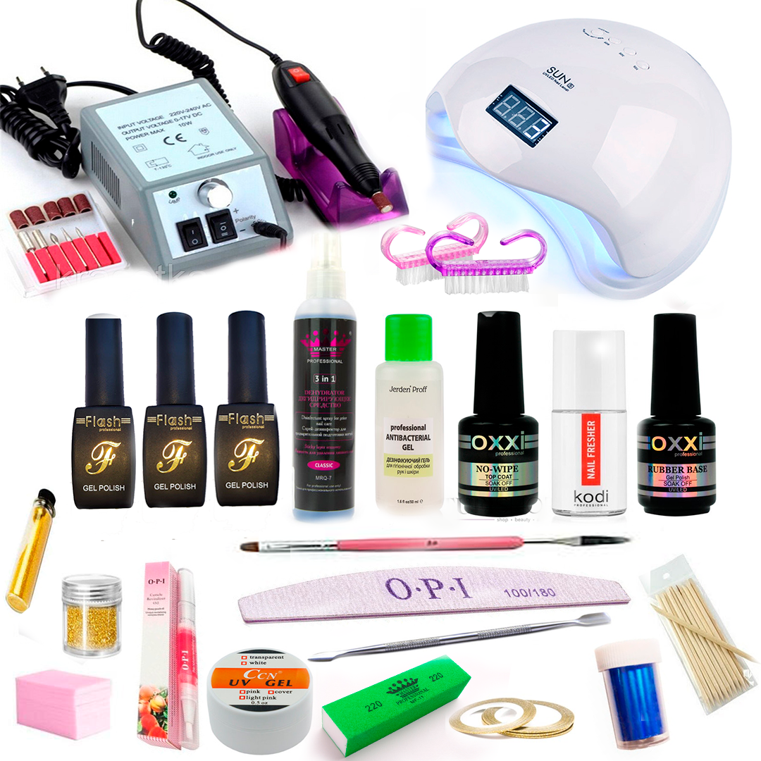 

Стартовый Маникюрный набор 25в1 Komilfo Гель-лаки Лампа, Фрейзер Набор для Маникюра