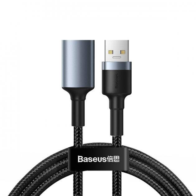 

Кабель Baseus Cafule USB 3.0 Male to USB 3.0 Female 2A 1M grey (CADKLF-B0G), Серый