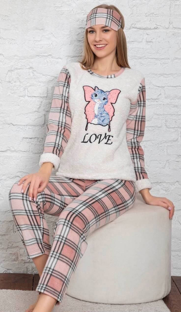 

Пижама женская кремовая утепленная код П397