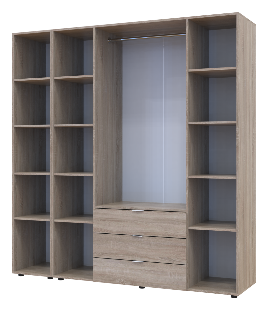 Шафа для одягу Doros Гелар Дуб сонома 4ДСП/Дзеркало 194х49.5х203.4 (42002162) 3