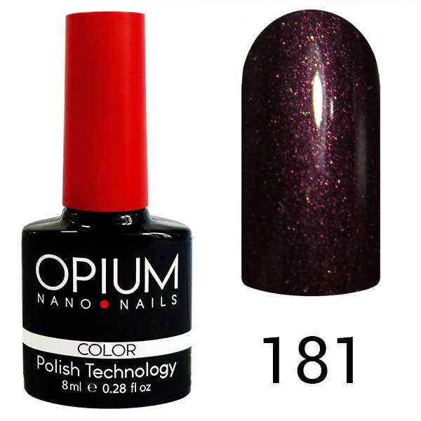 

Гель лак OPIUM 8ml.№181 " Марсала с золотым песком"