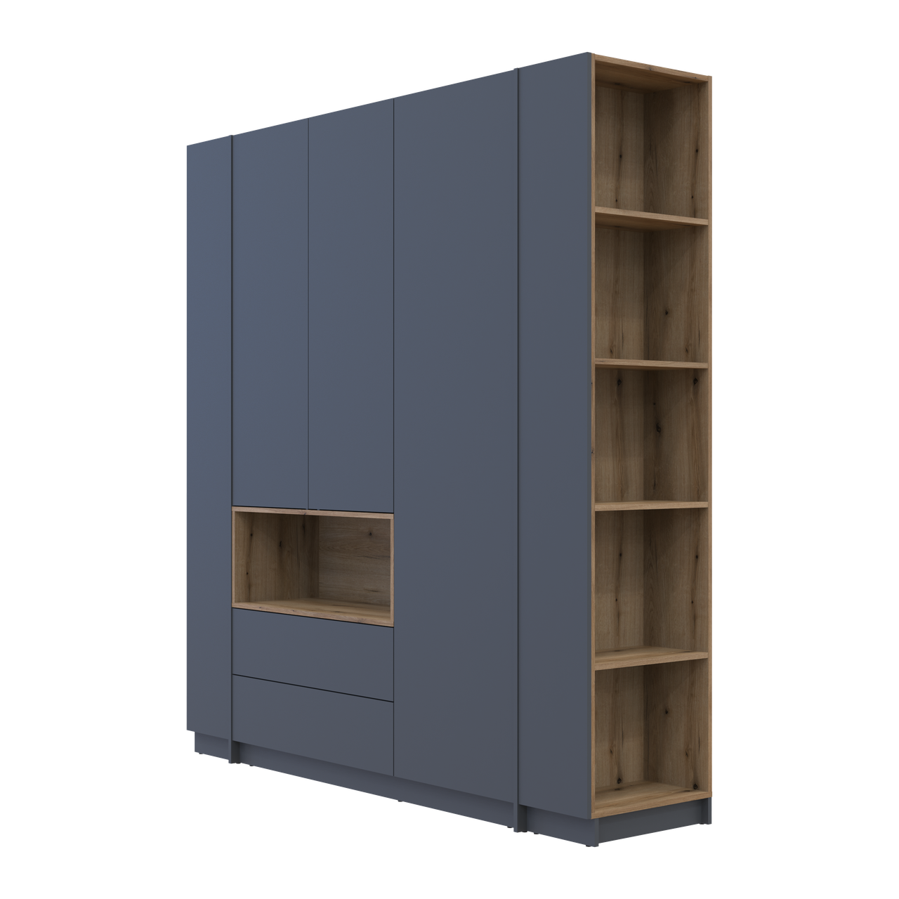 Шафа для одягу з нішею та етажеркою Doros Дейл Графіт/Дуб Евок 3 ДСП 178х52х220 (44900337) 9