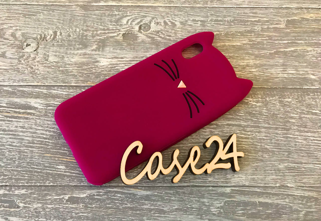 

Резиновый 3D чехол для Samsung Galaxy A30 Усики (4 цвета) баклажан