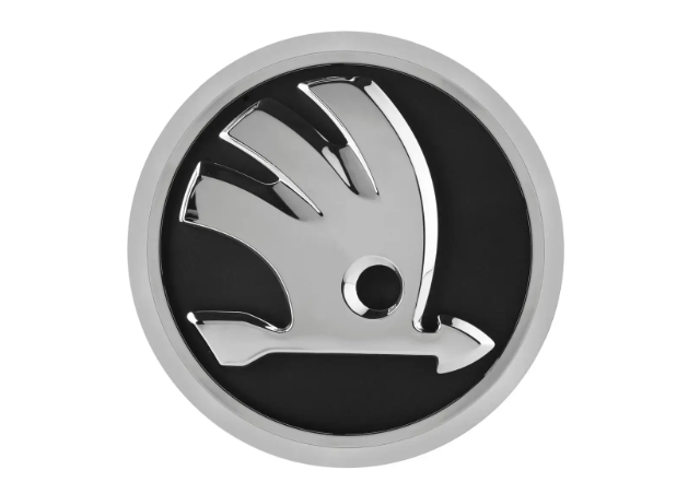 

Емблема Шкода Skoda 80mm чорна з хромом нового зразка 5JD853621A М 421