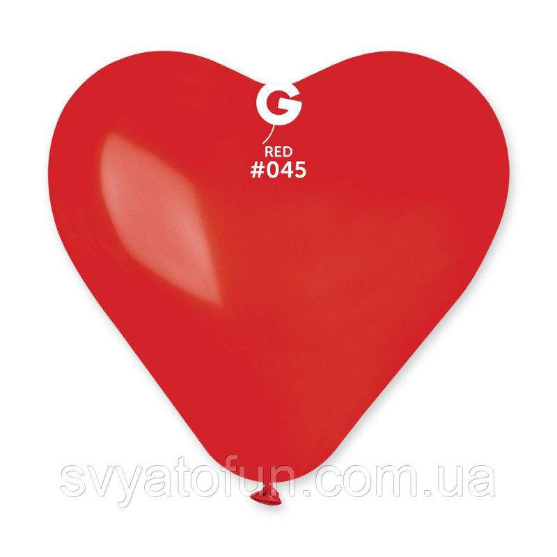 

Латексный воздушный шарик-сердце 17" пастель 45 красный 1шт Gemar