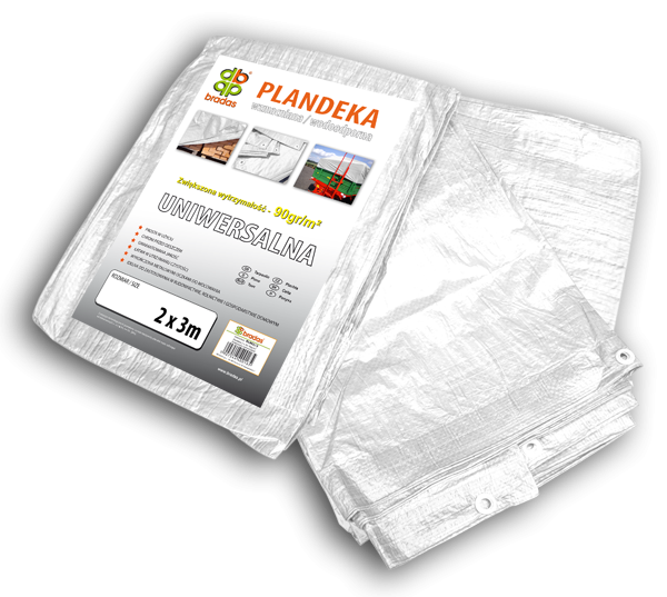 

Тент водонепроницаемый укреплен WHITE 90 г/м², размер: 5х6 м - Польша, Белый